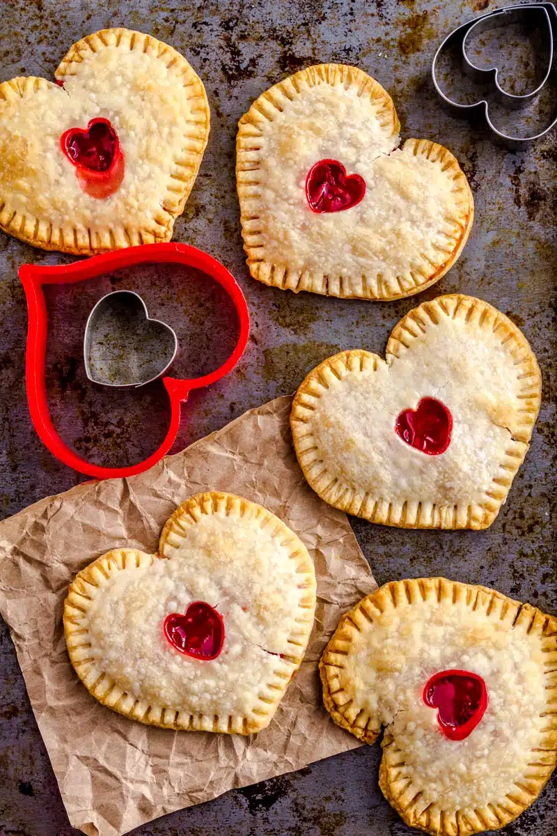 Heart Shaped Cranberry-Pomegranate Mini Pies