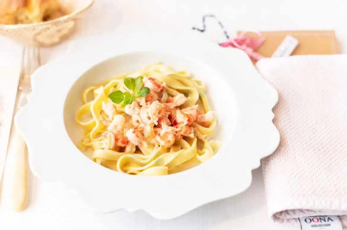 Homemade Herb Tagliatelle & Vermouth sauce with Crayfish