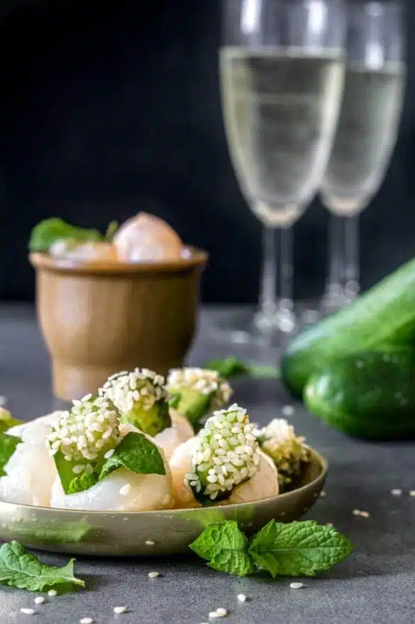 Lychee Cucumber Appetizers
